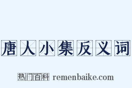 唐人小集反义词是什么意思的图片